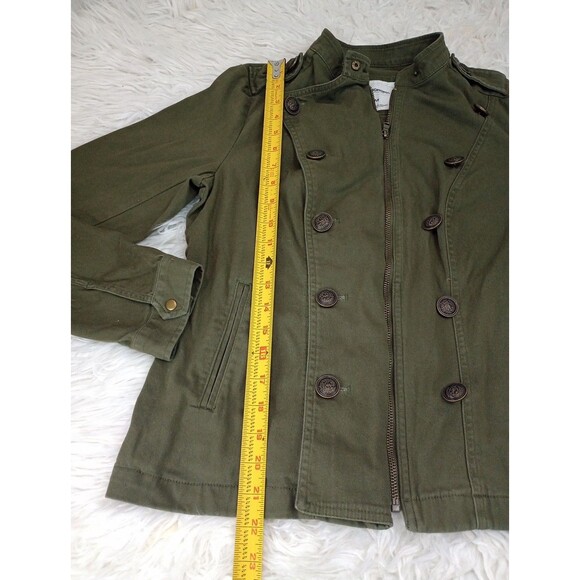 Sonoma Women’s Size Large Hunter Green Zip/ Button Down Jacket - Picture 4 of 8